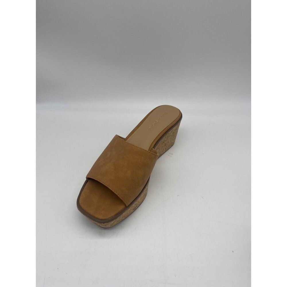 Sun + Stone Charlotte Women Tan Open-Toe Slip-On Wedge Shoe Size 8.5 - Picture 2 of 11